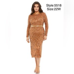 Copper midi dress